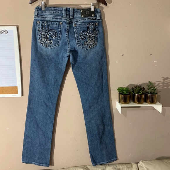 SOLD Miss Me Jp4369st-2 Straight Jeans fleur-de-l - Picture 3 of 6